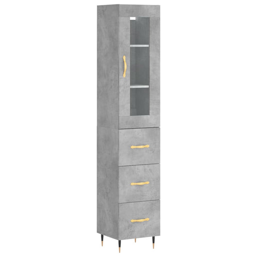 Credenza Grigio Cemento 34,5x34x180 cm in Legno Multistratocod mxl 78018