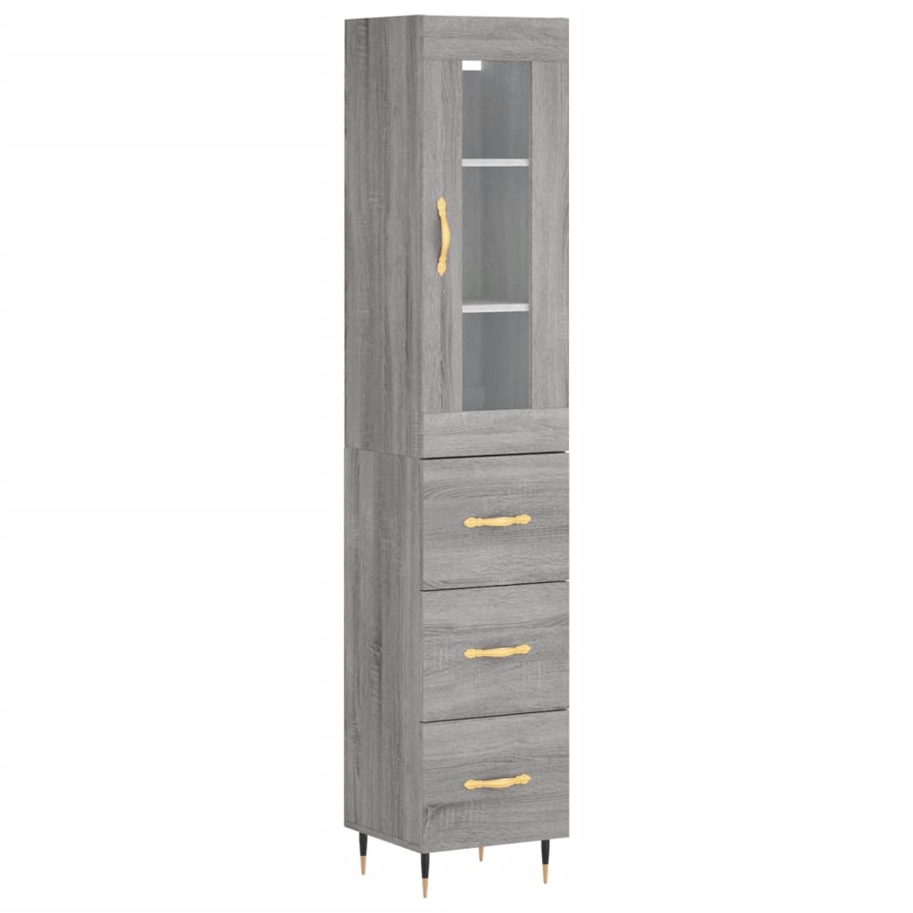 Credenza Grigio Sonoma 34,5x34x180 cm in Legno Multistratocod mxl 78078