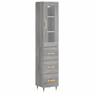 Credenza Grigio Sonoma 34,5x34x180 cm in Legno Multistratocod mxl 78078