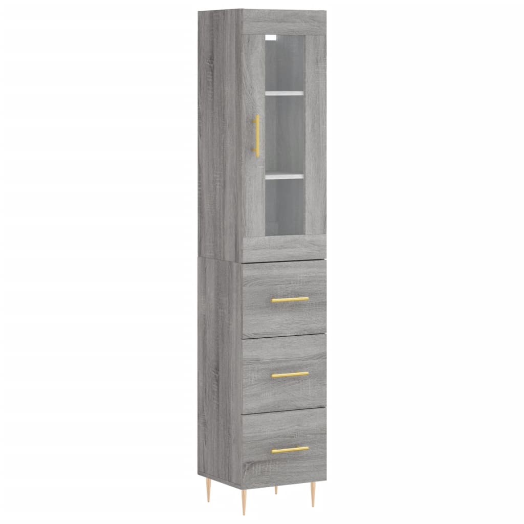 Credenza Grigio Sonoma 34,5x34x180 cm in Legno Multistrato 3199231