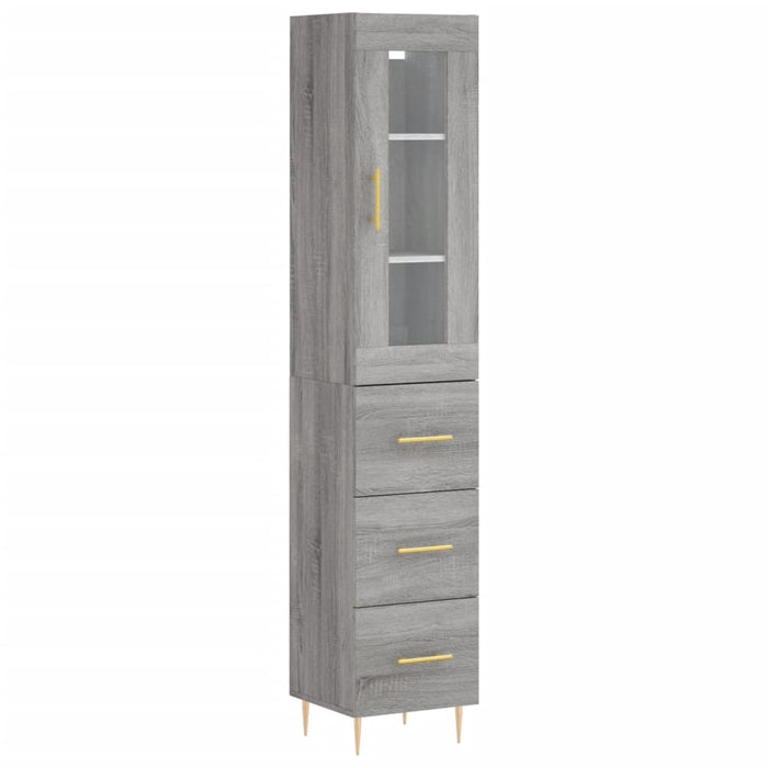 Credenza Grigio Sonoma 34,5x34x180 cm in Legno Multistrato 3199231