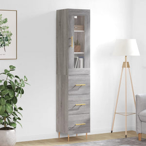 Credenza Grigio Sonoma 34,5x34x180 cm in Legno Multistratocod mxl 126009