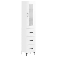 Credenza 34,5x34x180 cm in Legno Multistrato Bianco Lucidocod mxl 77991