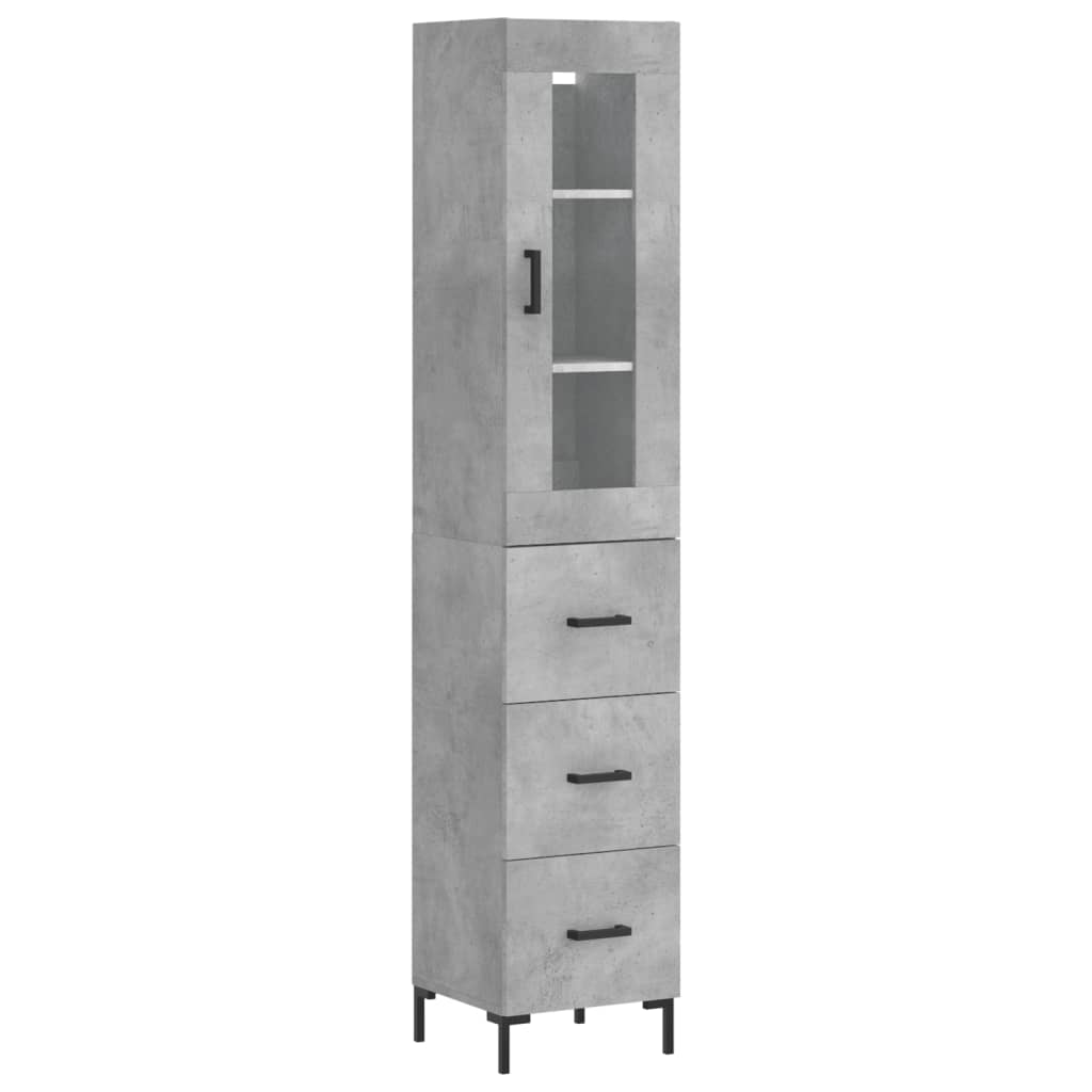 Credenza Grigio Cemento 34,5x34x180 cm in Legno Multistratocod mxl 78061