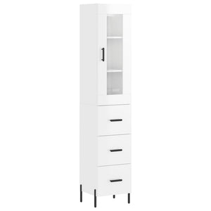 Credenza 34,5x34x180 cm in Legno Multistrato Bianco Lucidocod mxl 102029