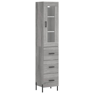 vidaXL Credenza Grigio Sonoma 34,5x34x180 cm in Legno Multistrato