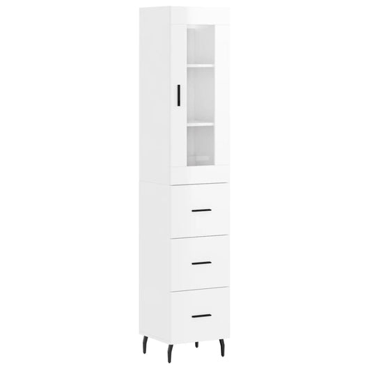 Credenza 34,5x34x180 cm in Legno Multistrato Bianco Lucido 3199251