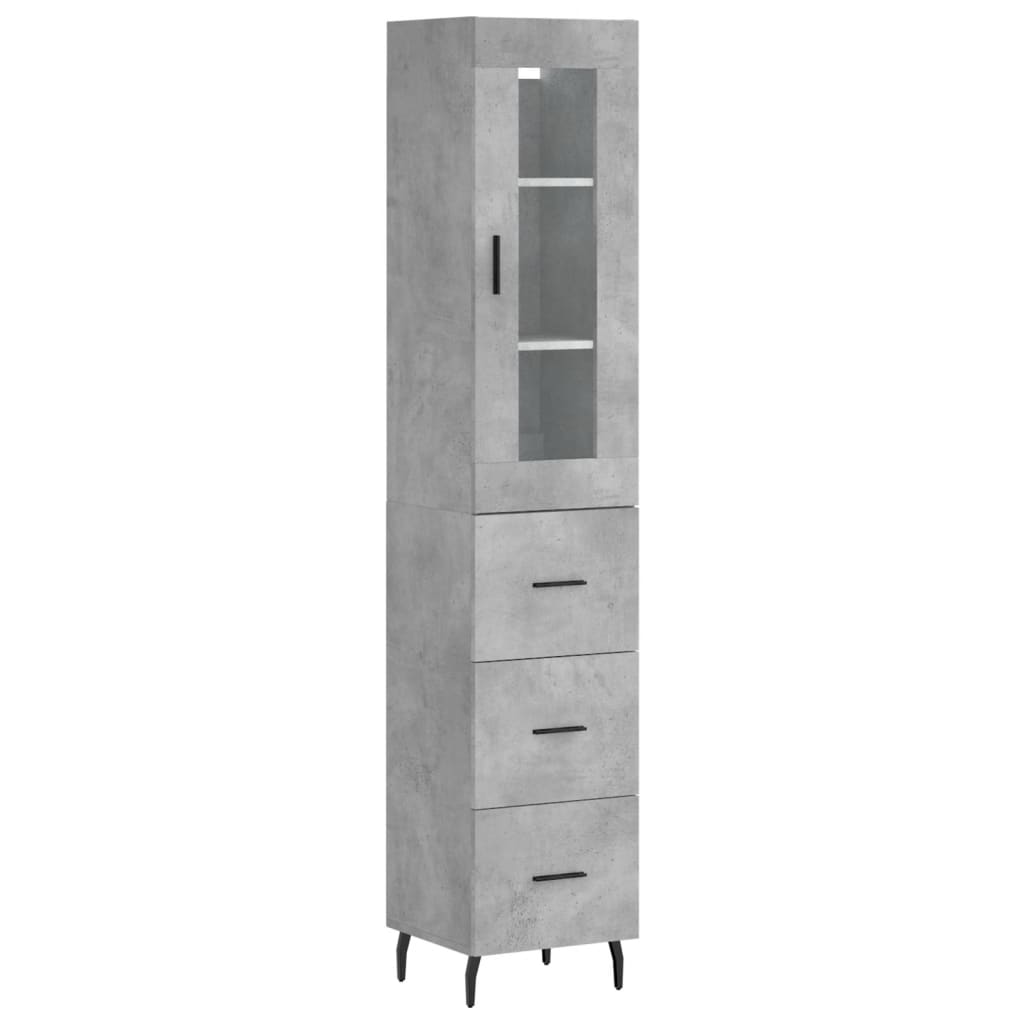 Credenza cassettiera mobile contenitore organizer cucina soggiorno salotto alto 345 x 34 x 180 cm legno ingegnerizzato grigio 02_0034316