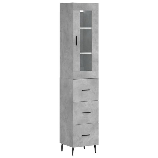 Credenza cassettiera mobile contenitore organizer cucina soggiorno salotto alto 345 x 34 x 180 cm legno ingegnerizzato grigio 02_0034316