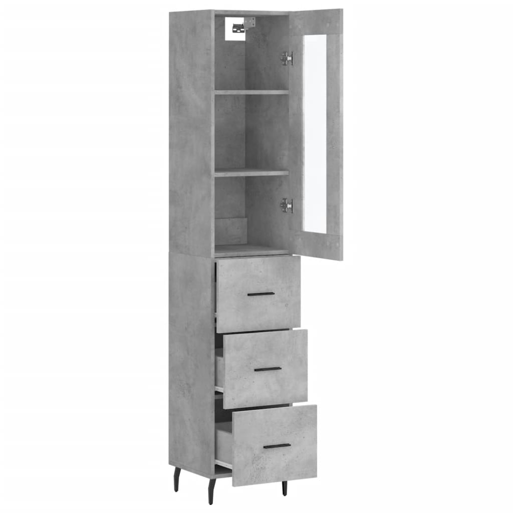 Credenza cassettiera mobile contenitore organizer cucina soggiorno salotto alto 345 x 34 x 180 cm legno ingegnerizzato grigio 02_0034316