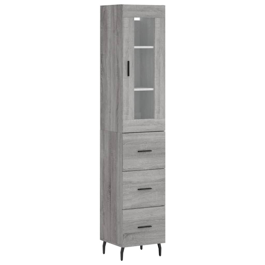 Credenza Grigio Sonoma 34,5x34x180 cm in Legno Multistratocod mxl 102041