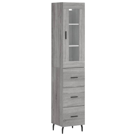 Credenza Grigio Sonoma 34,5x34x180 cm in Legno Multistrato 3199255