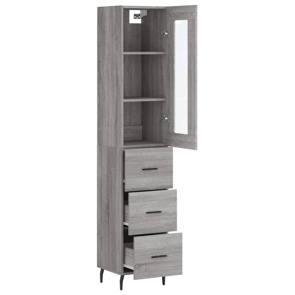Credenza Grigio Sonoma 34,5x34x180 cm in Legno Multistrato 3199255