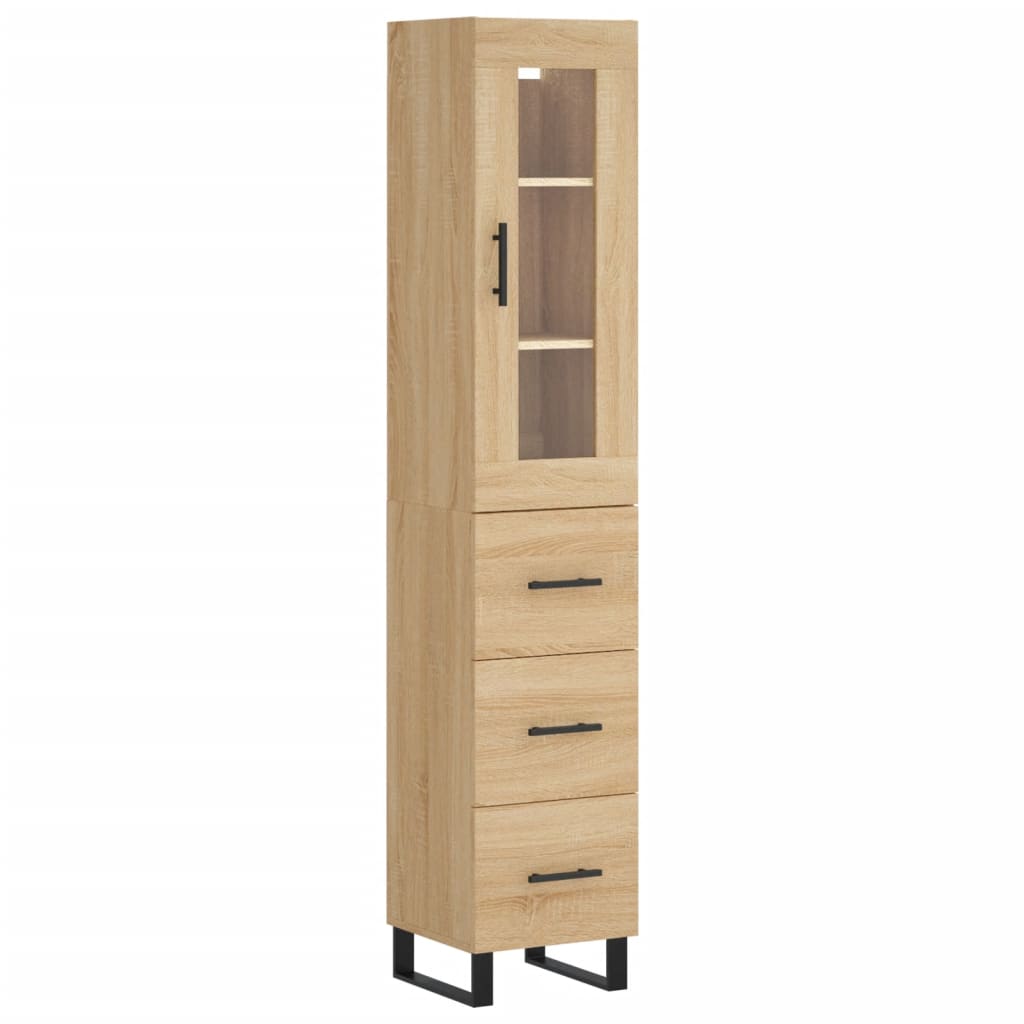 Credenza cassettiera mobile contenitore organizer cucina soggiorno salotto alto sonoma 345 x 34 x 180 cm legno ingegnerizzato marrone 02_0034048