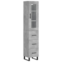 Credenza Grigio Cemento 34,5x34x180 cm in Legno Multistratocod mxl 77970
