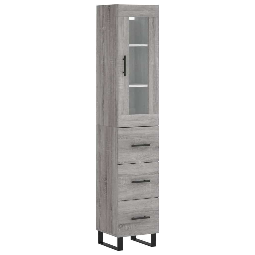 Credenza Grigio Sonoma 34,5x34x180 cm in Legno Multistrato 3199263