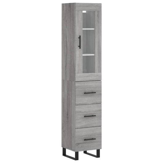Credenza Grigio Sonoma 34,5x34x180 cm in Legno Multistrato 3199263