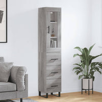 Credenza Grigio Sonoma 34,5x34x180 cm in Legno Multistrato 3199263