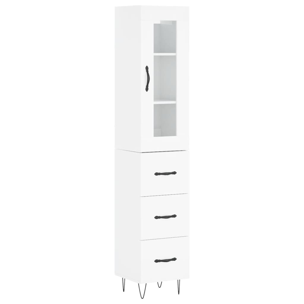 Credenza 34,5x34x180 cm in Legno Multistrato Bianco Lucido 3199267