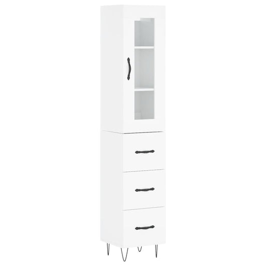 Credenza 34,5x34x180 cm in Legno Multistrato Bianco Lucido 3199267