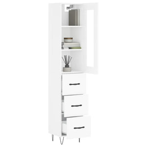 Credenza 34,5x34x180 cm in Legno Multistrato Bianco Lucido 3199267