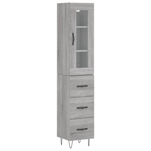 Credenza Grigio Sonoma 34,5x34x180 cm in Legno Multistratocod mxl 131390