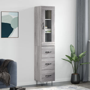 Credenza Grigio Sonoma 34,5x34x180 cm in Legno Multistratocod mxl 131390