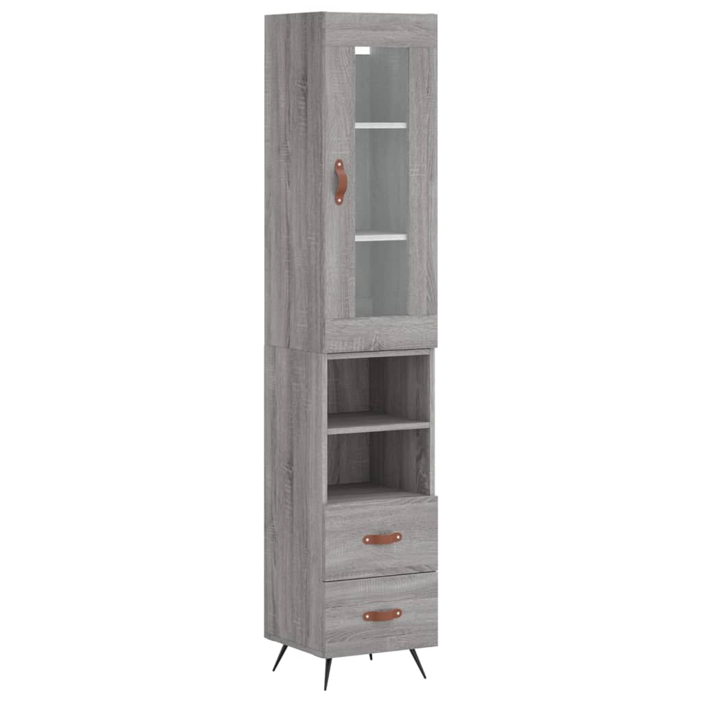 Credenza Grigio Sonoma 34,5x34x180 cm in Legno Multistrato 3199279