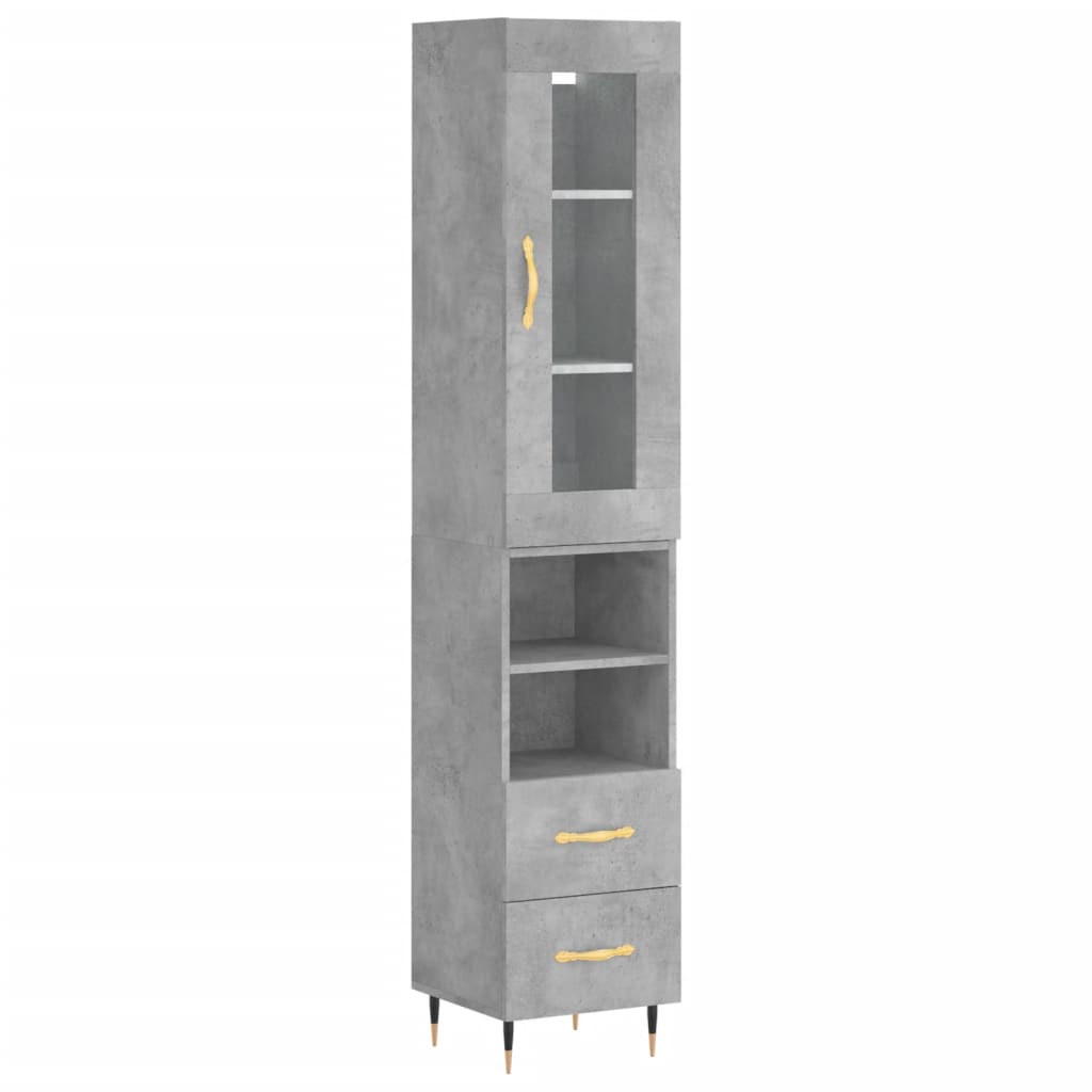 Credenza Grigio Cemento 34,5x34x180 cm in Legno Multistrato 3199285