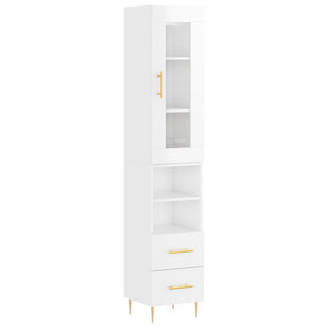 Credenza 34,5x34x180 cm in Legno Multistrato Bianco Lucido 3199291
