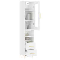 Credenza 34,5x34x180 cm in Legno Multistrato Bianco Lucido 3199291