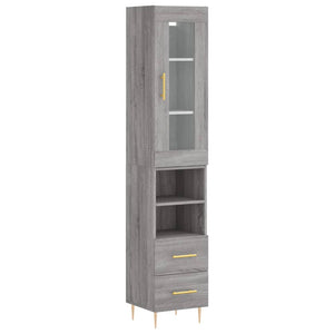 Credenza Grigio Sonoma 34,5x34x180 cm in Legno Multistratocod mxl 106772