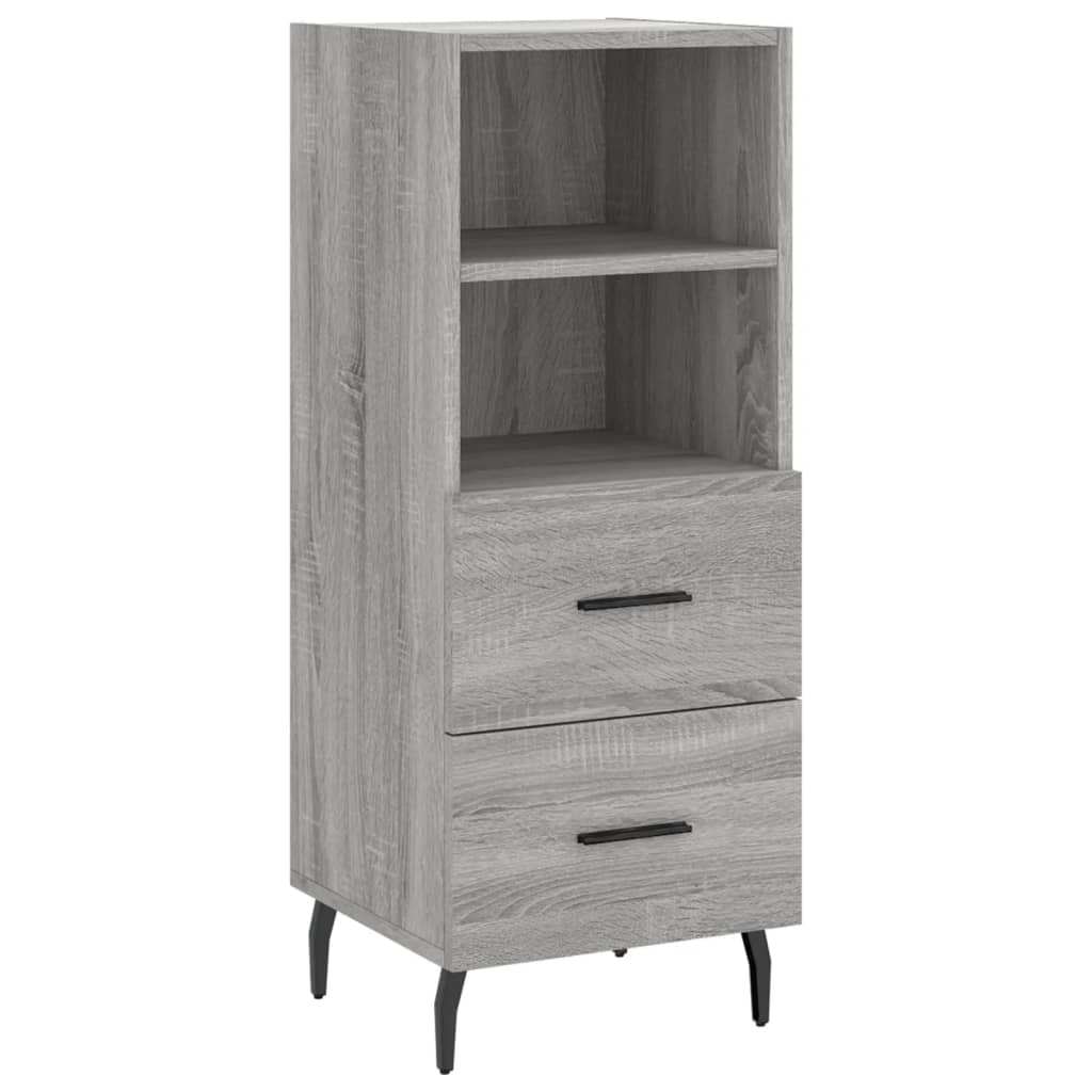 Credenza-Buffet-Armadio da cucina Grigio Sonoma 34,5x34x180 cm in Legno Multistrato 397418