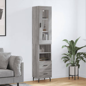 Credenza Grigio Sonoma 34,5x34x180 cm in Legno Multistrato 3199319