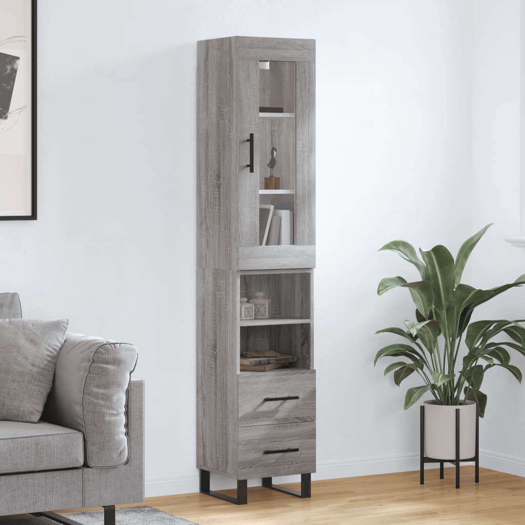 Credenza Grigio Sonoma 34,5x34x180 cm in Legno Multistrato 3199327