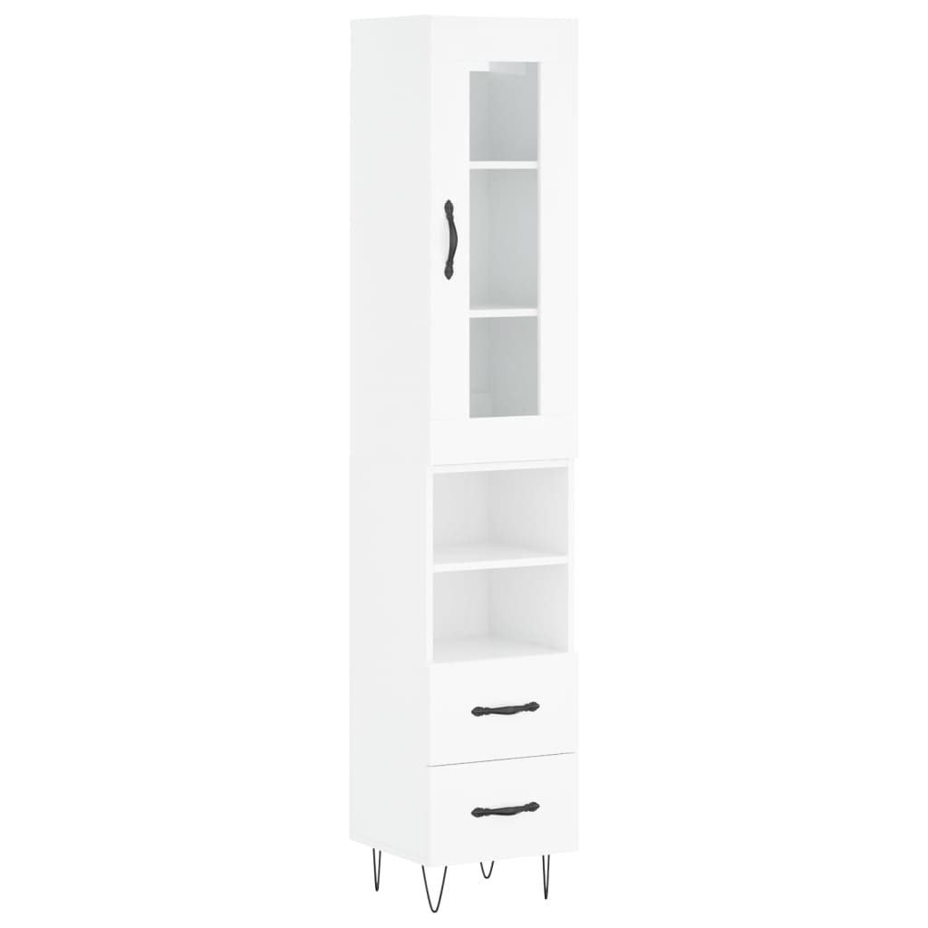 Credenza 34,5x34x180 cm in Legno Multistrato Bianco Lucido 3199331