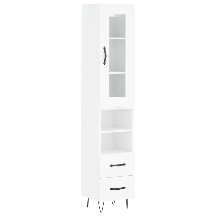 Credenza 34,5x34x180 cm in Legno Multistrato Bianco Lucido 3199331