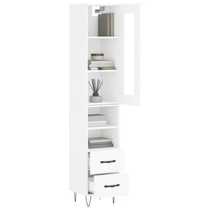 Credenza 34,5x34x180 cm in Legno Multistrato Bianco Lucido 3199331