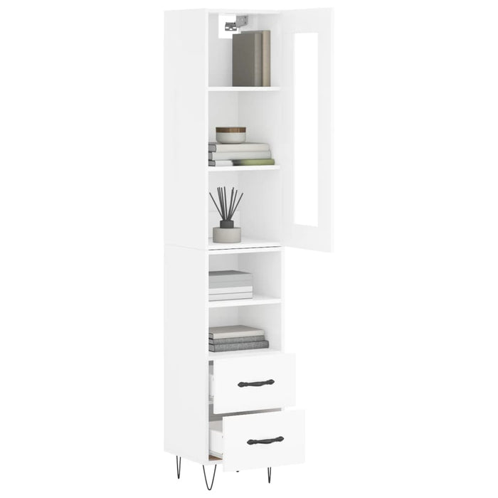 Credenza 34,5x34x180 cm in Legno Multistrato Bianco Lucido 3199331