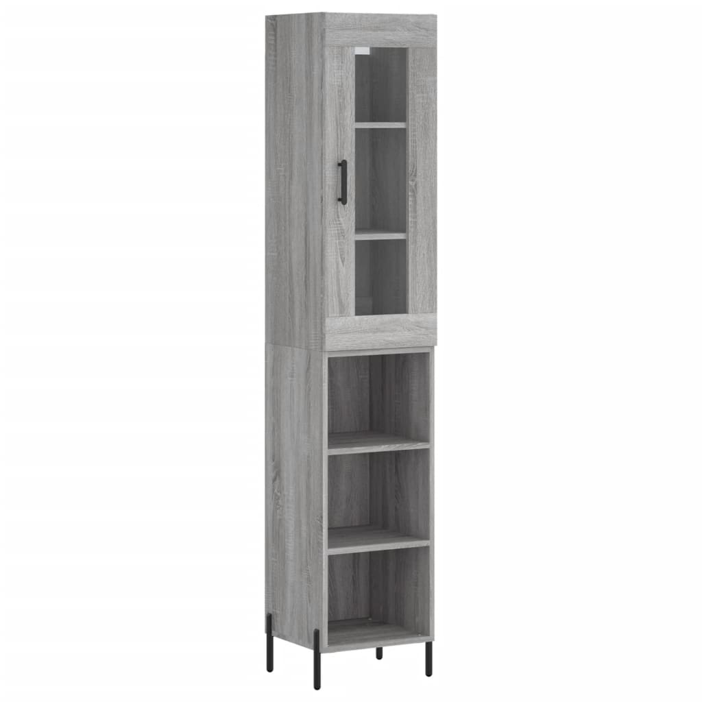 vidaXL Credenza Grigio Sonoma 34,5x34x180 cm in Legno Multistrato