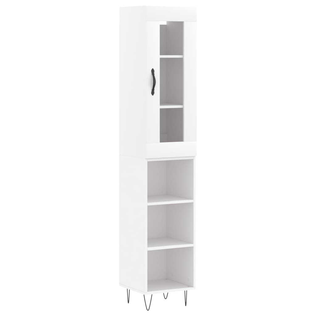 Buffet credenza cassettiera mobile contenitore organizer cucina soggiorno soggiorno alto 34,5 x 34 x 180 cm derivati ​​del legno bianco 02_0032384