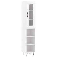 Buffet credenza cassettiera mobile contenitore organizer cucina soggiorno soggiorno alto 34,5 x 34 x 180 cm derivati ​​del legno bianco 02_0032384