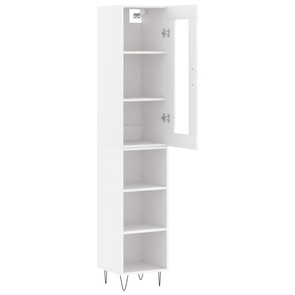 Buffet credenza cassettiera mobile contenitore organizer cucina soggiorno soggiorno alto 34,5 x 34 x 180 cm derivati ​​del legno bianco 02_0032384