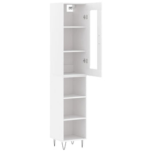 Buffet credenza cassettiera mobile contenitore organizer cucina soggiorno soggiorno alto 34,5 x 34 x 180 cm derivati ​​del legno bianco 02_0032384