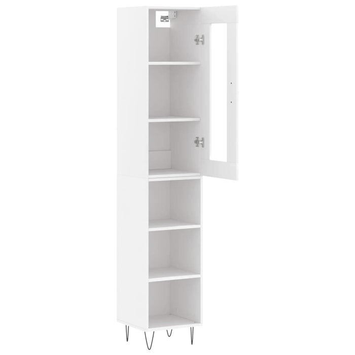 Buffet credenza cassettiera mobile contenitore organizer cucina soggiorno soggiorno alto 34,5 x 34 x 180 cm derivati ​​del legno bianco 02_0032384