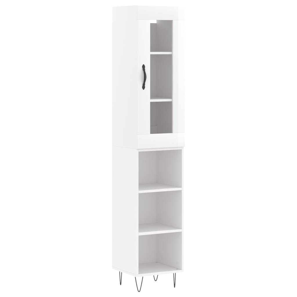 Credenza 34,5x34x180 cm in Legno Multistrato Bianco Lucido 3199395