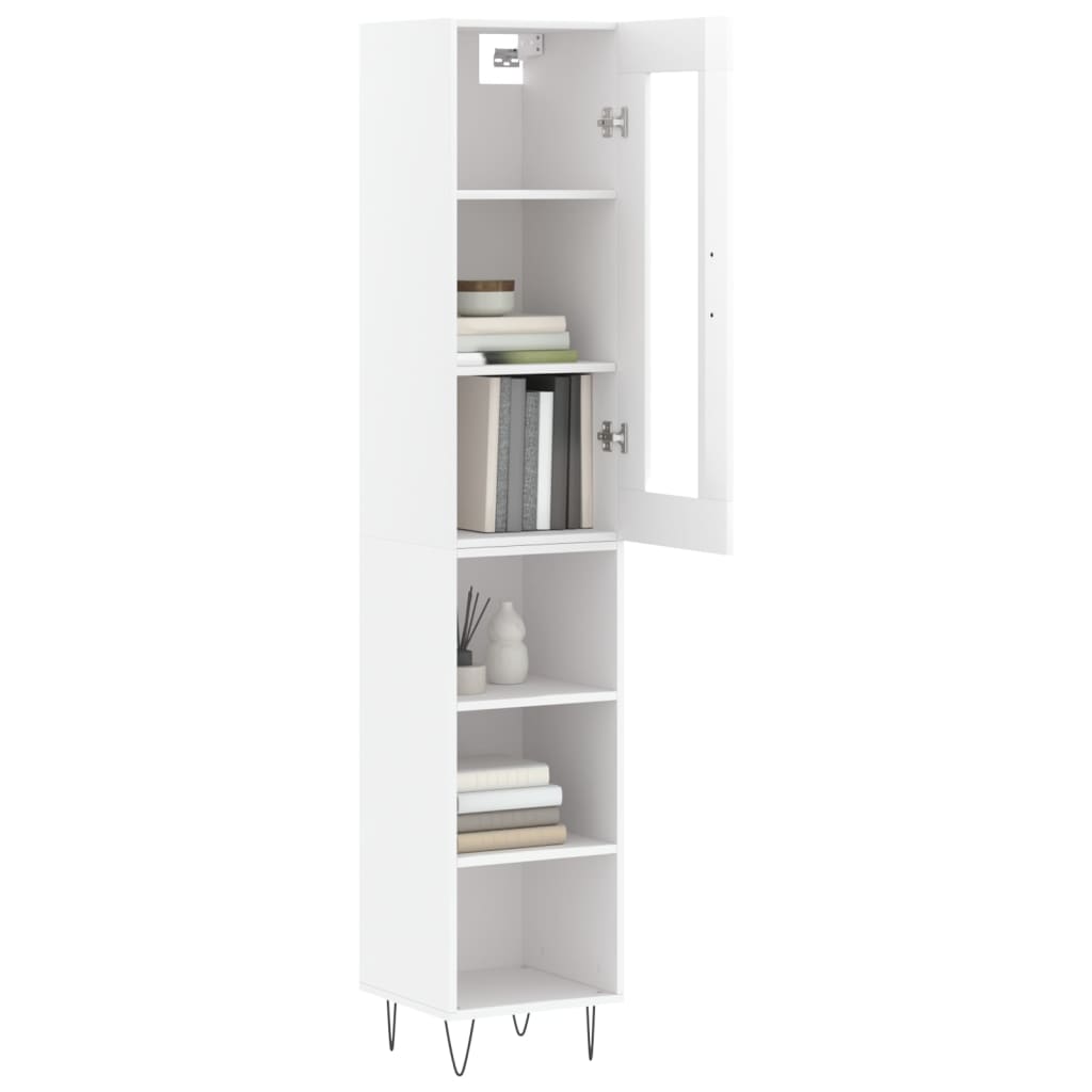 Credenza 34,5x34x180 cm in Legno Multistrato Bianco Lucido 3199395