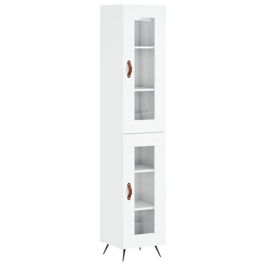 Credenza 34,5x34x180 cm in Legno Multistrato Bianco Lucido 3199403
