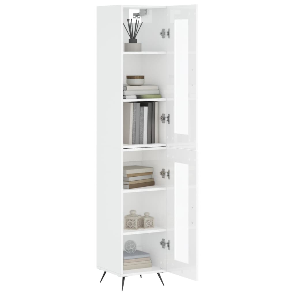 Credenza 34,5x34x180 cm in Legno Multistrato Bianco Lucido 3199403