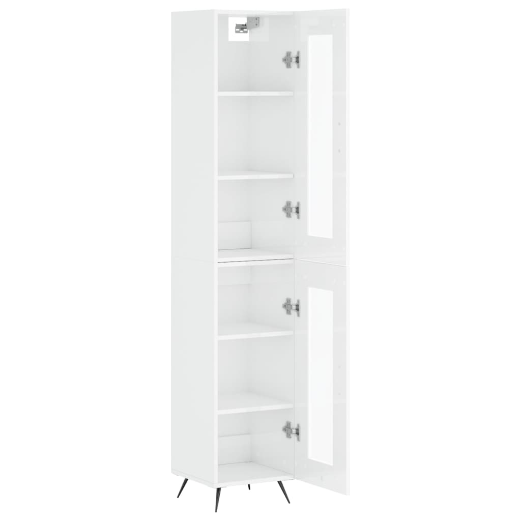 Credenza 34,5x34x180 cm in Legno Multistrato Bianco Lucido 3199403